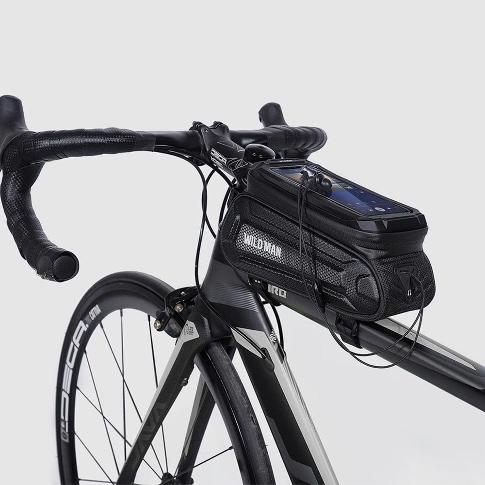 Bike Bag 1.8L Frame Front Tube Cycling Bag Bicycle Waterproof Phone Case Holder Touchscreen Bag Accessories Universal Bicycle Handlebar Bag Top Tube Bike Bag Bicycle Bag Top Tube Bag Bike Phone Case Holder Compatible With Smartphones Stevvex