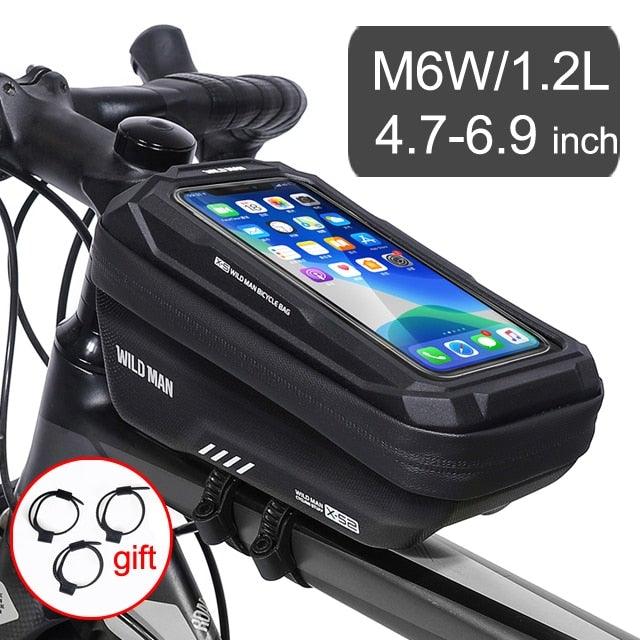 Bike Bag 1.8L Frame Front Tube Cycling Bag Bicycle Waterproof Phone Case Holder Touchscreen Bag Accessories Universal Bicycle Handlebar Bag Top Tube Bike Bag Bicycle Bag Top Tube Bag Bike Phone Case Holder Compatible With Smartphones Stevvex
