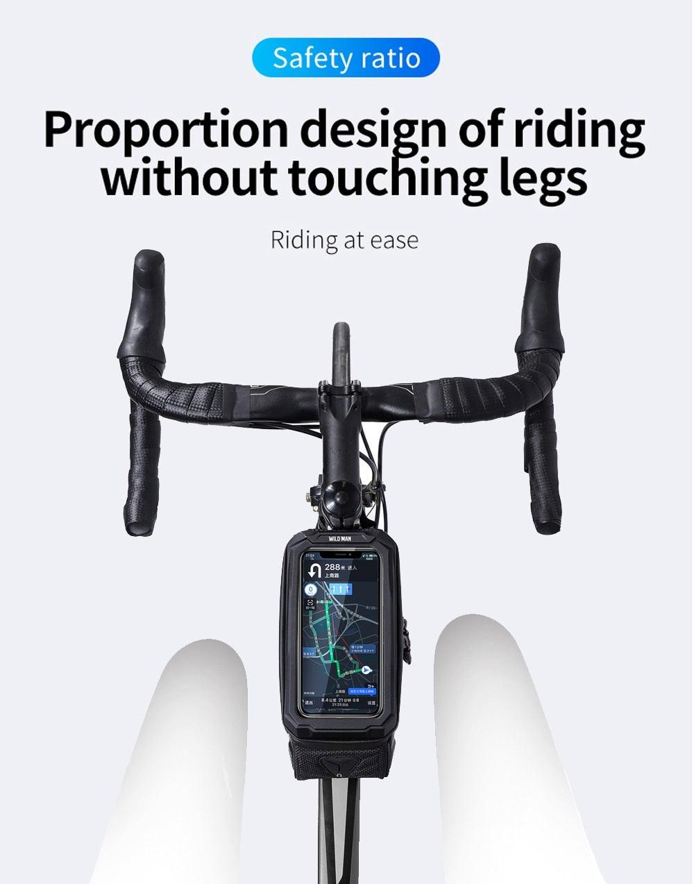 Bike Bag 1.8L Frame Front Tube Cycling Bag Bicycle Waterproof Phone Case Holder Touchscreen Bag Accessories Universal Bicycle Handlebar Bag Top Tube Bike Bag Bicycle Bag Top Tube Bag Bike Phone Case Holder Compatible With Smartphones Stevvex