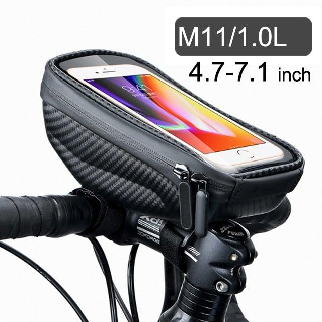 Bike Bag 1.8L Frame Front Tube Cycling Bag Bicycle Waterproof Phone Case Holder Touchscreen Bag Accessories Universal Bicycle Handlebar Bag Top Tube Bike Bag Bicycle Bag Top Tube Bag Bike Phone Case Holder Compatible With Smartphones Stevvex