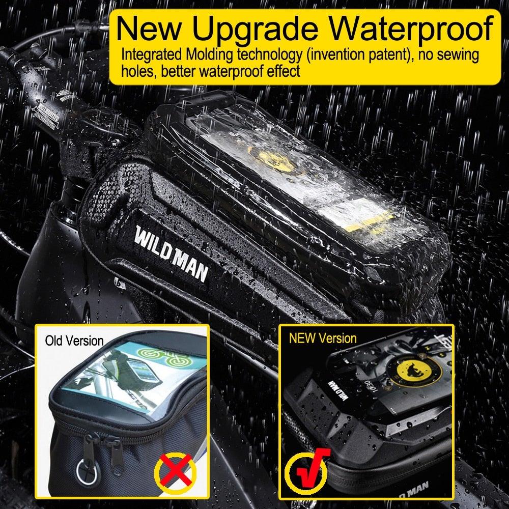 Bike Bag 1.8L Frame Front Tube Cycling Bag Bicycle Waterproof Phone Case Holder Touchscreen Bag Accessories Universal Bicycle Handlebar Bag Top Tube Bike Bag Bicycle Bag Top Tube Bag Bike Phone Case Holder Compatible With Smartphones Stevvex