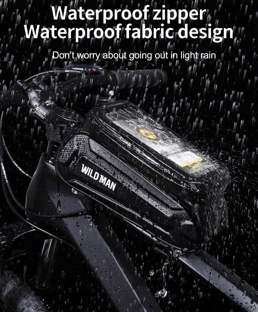 Bike Bag 1.8L Frame Front Tube Cycling Bag Bicycle Waterproof Phone Case Holder Touchscreen Bag Accessories Universal Bicycle Handlebar Bag Top Tube Bike Bag Bicycle Bag Top Tube Bag Bike Phone Case Holder Compatible With Smartphones Stevvex