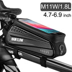 Bike Bag 1.8L Frame Front Tube Cycling Bag Bicycle Waterproof Phone Case Holder Touchscreen Bag Accessories Universal Bicycle Handlebar Bag Top Tube Bike Bag Bicycle Bag Top Tube Bag Bike Phone Case Holder Compatible With Smartphones Stevvex