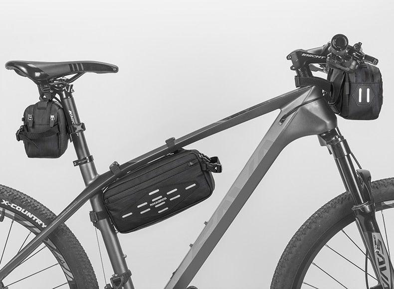 Bike Bag Front Bicycle Portable Handlebar Multi-purpose Large Capacity Backpack Road Cycling Frame Tube Bag Bike Handlebar Bag Front Frame Bag Bike Basket Storage Bag Bicycle Top Tube Bag Lightweight With Shoulder Straps For Road Mountain Bike Cycling Stevvex