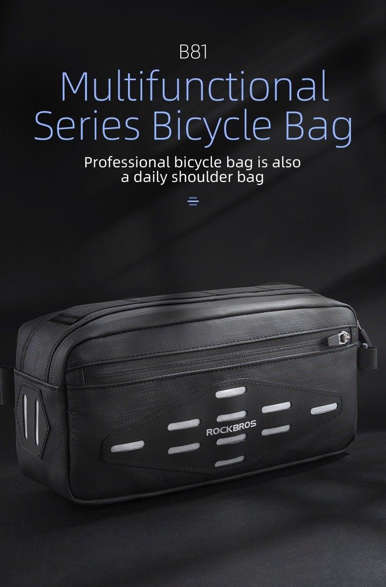 Bike Bag Front Bicycle Portable Handlebar Multi-purpose Large Capacity Backpack Road Cycling Frame Tube Bag Bike Handlebar Bag Front Frame Bag Bike Basket Storage Bag Bicycle Top Tube Bag Lightweight With Shoulder Straps For Road Mountain Bike Cycling Stevvex