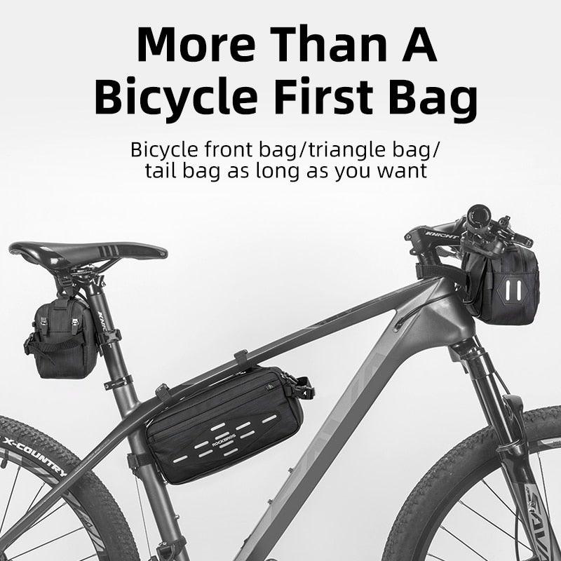 Bike Bag Front Bicycle Portable Handlebar Multi-purpose Large Capacity Backpack Road Cycling Frame Tube Bag Bike Handlebar Bag Front Frame Bag Bike Basket Storage Bag Bicycle Top Tube Bag Lightweight With Shoulder Straps For Road Mountain Bike Cycling Stevvex