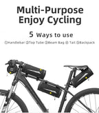 Bike Bag Front Bicycle Portable Handlebar Multi-purpose Large Capacity Backpack Road Cycling Frame Tube Bag Bike Handlebar Bag Front Frame Bag Bike Basket Storage Bag Bicycle Top Tube Bag Lightweight With Shoulder Straps For Road Mountain Bike Cycling Stevvex