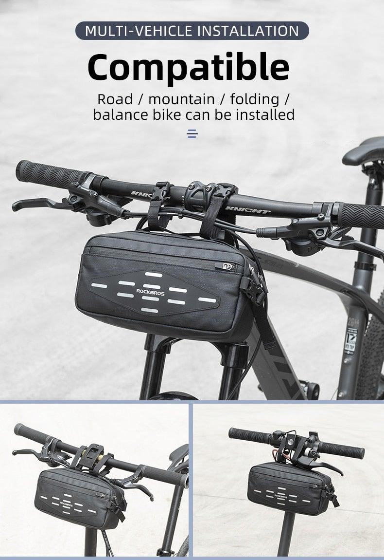 Bike Bag Front Bicycle Portable Handlebar Multi-purpose Large Capacity Backpack Road Cycling Frame Tube Bag Bike Handlebar Bag Front Frame Bag Bike Basket Storage Bag Bicycle Top Tube Bag Lightweight With Shoulder Straps For Road Mountain Bike Cycling Stevvex