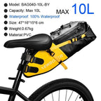Bike Bag Waterproof Large Capacity Bicycle Bag Cycling Foldable Road Trunk Bike Packing Large Bike Bags Waterproof Bike Bag Under Seat Roll Up Cycling Rear Tail Pack Black 13L Stevvex