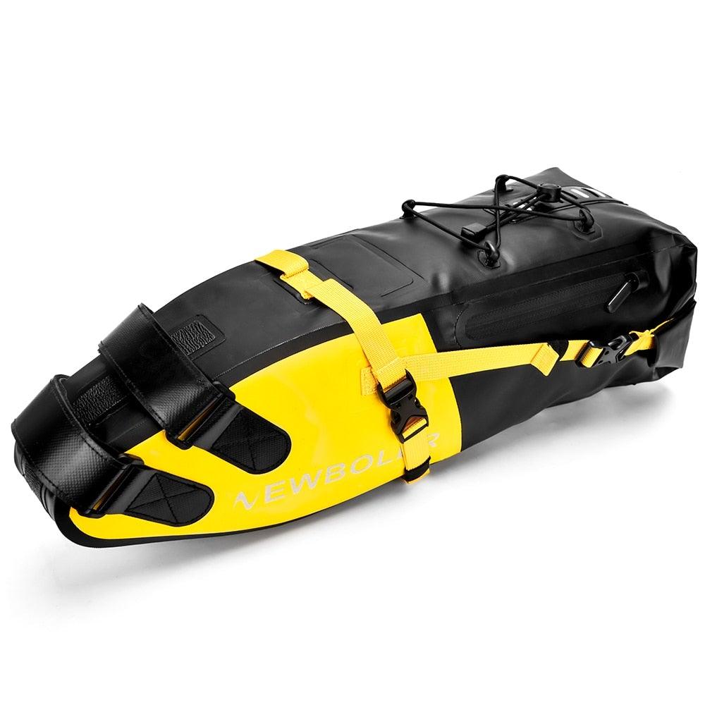 Bike Bag Waterproof Large Capacity Bicycle Bag Cycling Foldable Road Trunk Bike Packing Large Bike Bags Waterproof Bike Bag Under Seat Roll Up Cycling Rear Tail Pack Black 13L Stevvex