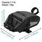 Bike Bag Waterproof Large Capacity Bicycle Bag Cycling Foldable Road Trunk Bike Packing Large Bike Bags Waterproof Bike Bag Under Seat Roll Up Cycling Rear Tail Pack Black 13L Stevvex