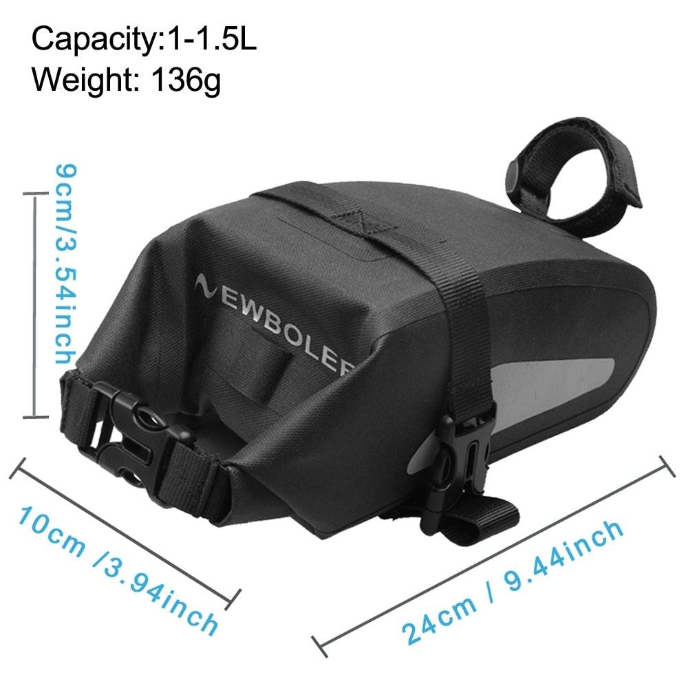 Bike Bag Waterproof Large Capacity Bicycle Bag Cycling Foldable Road Trunk Bike Packing Large Bike Bags Waterproof Bike Bag Under Seat Roll Up Cycling Rear Tail Pack Black 13L Stevvex
