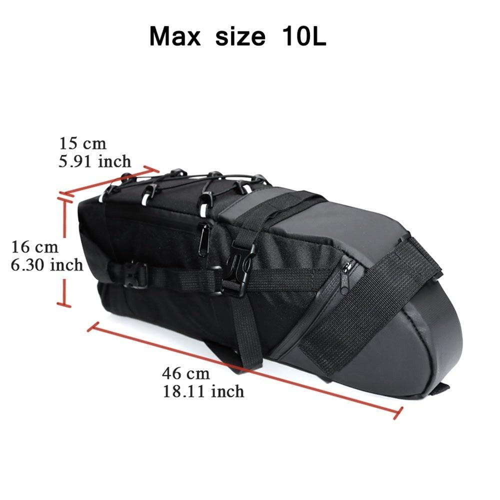 Bike Bag Waterproof Large Capacity Bicycle Bag Cycling Foldable Road Trunk Bike Packing Large Bike Bags Waterproof Bike Bag Under Seat Roll Up Cycling Rear Tail Pack Black 13L Stevvex
