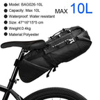 Bike Bag Waterproof Large Capacity Bicycle Bag Cycling Foldable Road Trunk Bike Packing Large Bike Bags Waterproof Bike Bag Under Seat Roll Up Cycling Rear Tail Pack Black 13L Stevvex