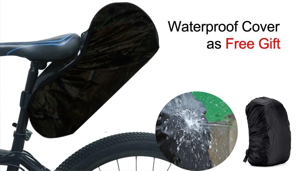 Bike Bag Waterproof Large Capacity Bicycle Bag Cycling Foldable Road Trunk Bike Packing Large Bike Bags Waterproof Bike Bag Under Seat Roll Up Cycling Rear Tail Pack Black 13L Stevvex