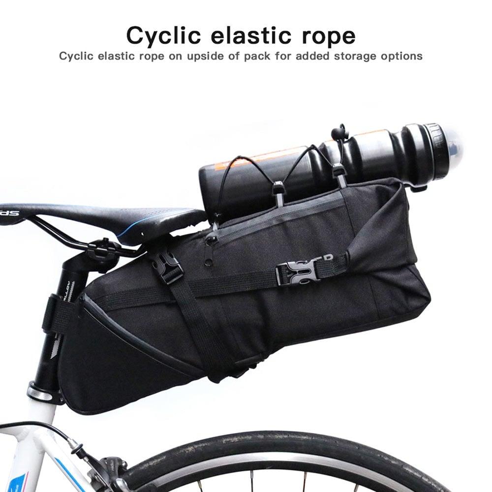 Bike Bag Waterproof Large Capacity Bicycle Bag Cycling Foldable Road Trunk Bike Packing Large Bike Bags Waterproof Bike Bag Under Seat Roll Up Cycling Rear Tail Pack Black 13L Stevvex