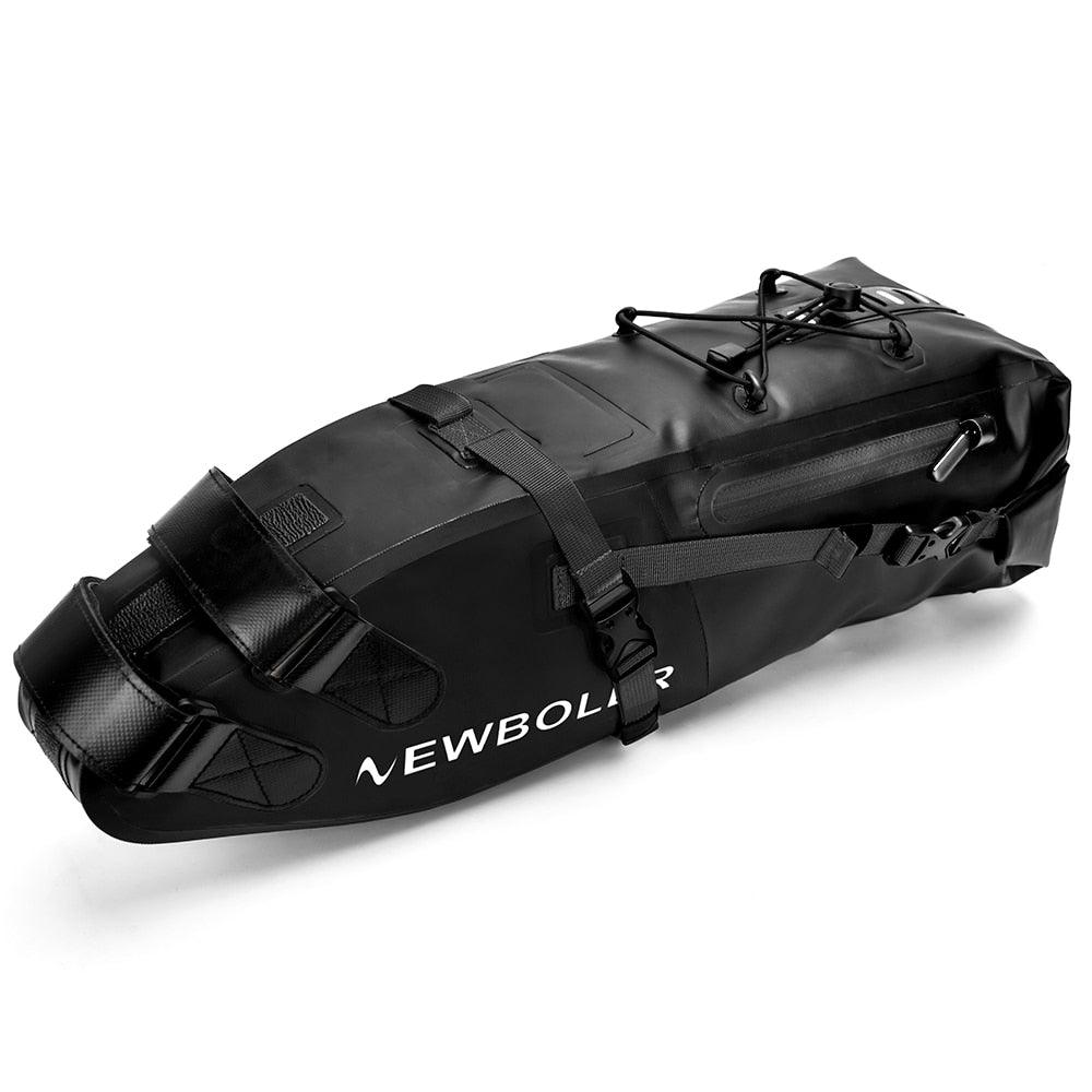 Bike Bag Waterproof Large Capacity Bicycle Bag Cycling Foldable Road Trunk Bike Packing Large Bike Bags Waterproof Bike Bag Under Seat Roll Up Cycling Rear Tail Pack Black 13L Stevvex