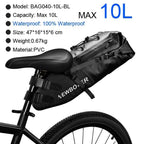 Bike Bag Waterproof Large Capacity Bicycle Bag Cycling Foldable Road Trunk Bike Packing Large Bike Bags Waterproof Bike Bag Under Seat Roll Up Cycling Rear Tail Pack Black 13L Stevvex