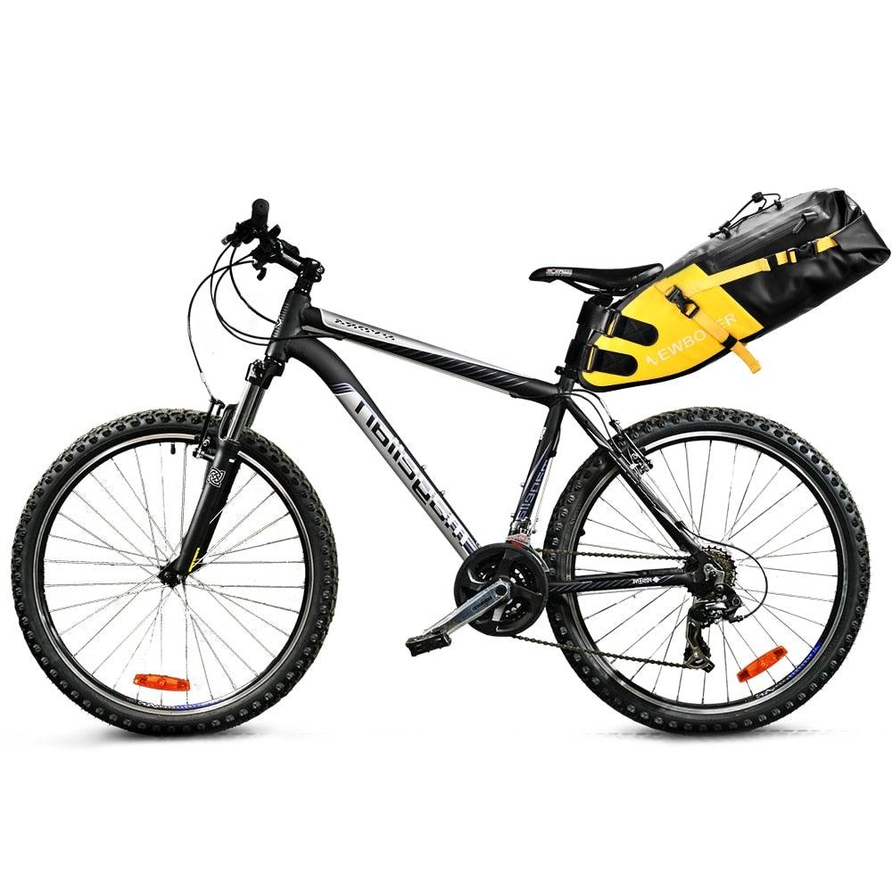 Bike Bag Waterproof Large Capacity Bicycle Bag Cycling Foldable Road Trunk Bike Packing Large Bike Bags Waterproof Bike Bag Under Seat Roll Up Cycling Rear Tail Pack Black 13L Stevvex