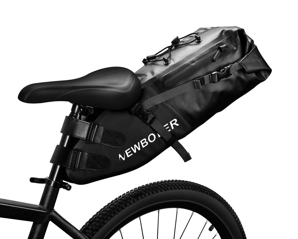 Bike Bag Waterproof Large Capacity Bicycle Bag Cycling Foldable Road Trunk Bike Packing Large Bike Bags Waterproof Bike Bag Under Seat Roll Up Cycling Rear Tail Pack Black 13L Stevvex