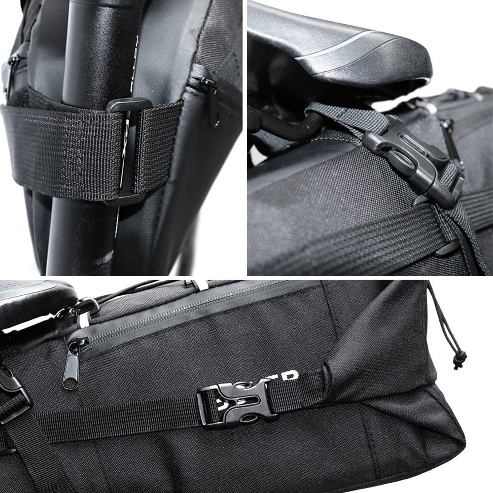 Bike Bag Waterproof Large Capacity Bicycle Bag Cycling Foldable Road Trunk Bike Packing Large Bike Bags Waterproof Bike Bag Under Seat Roll Up Cycling Rear Tail Pack Black 13L Stevvex