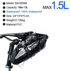 Bike Bag Waterproof Large Capacity Bicycle Bag Cycling Foldable Road Trunk Bike Packing Large Bike Bags Waterproof Bike Bag Under Seat Roll Up Cycling Rear Tail Pack Black 13L Stevvex