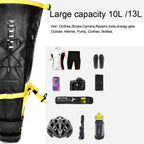 Bike Bag Waterproof Large Capacity Bicycle Bag Cycling Foldable Road Trunk Bike Packing Large Bike Bags Waterproof Bike Bag Under Seat Roll Up Cycling Rear Tail Pack Black 13L Stevvex