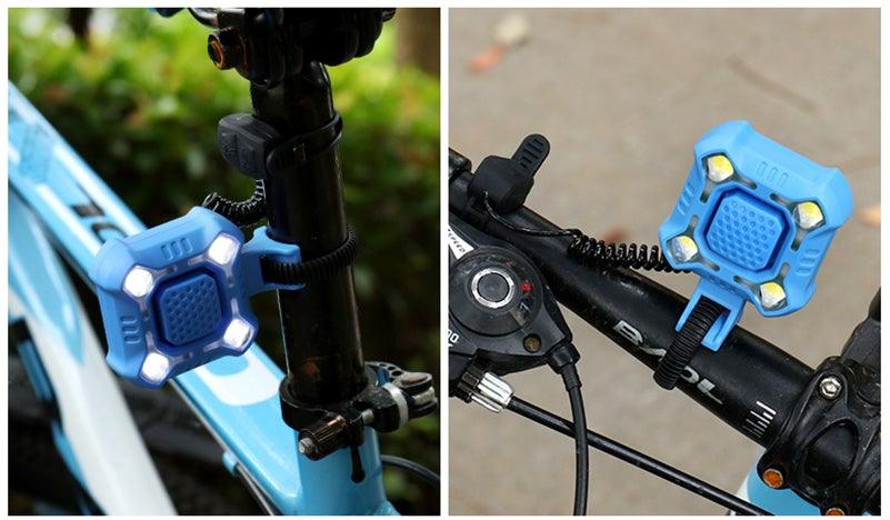 Bike Bell 4 Lamp Cycling Light 1200mAh Electric Horn Waterproof USB Charging Loud Alarm Security Bicycle Bell Bright Eyes Fully Waterproof Lumen Rechargeable Mountain Road Bike Headlight Stevvex