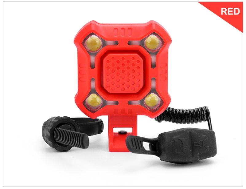 Bike Bell 4 Lamp Cycling Light 1200mAh Electric Horn Waterproof USB Charging Loud Alarm Security Bicycle Bell Bright Eyes Fully Waterproof Lumen Rechargeable Mountain Road Bike Headlight Stevvex