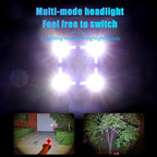 Bike Bell 4 Lamp Cycling Light 1200mAh Electric Horn Waterproof USB Charging Loud Alarm Security Bicycle Bell Bright Eyes Fully Waterproof Lumen Rechargeable Mountain Road Bike Headlight Stevvex