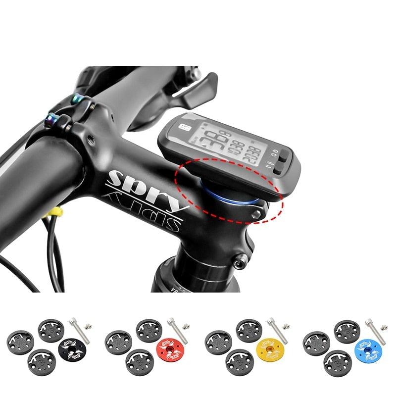 Bike Computer Mount Stem Top Cap Stopwatch Bracket Road Bicycle Speedometer Fixed Holder Base Universal Aluminum Riding Mobile Holder Connect Quickly System MTB Road Bicycle Handlebar Stevvex