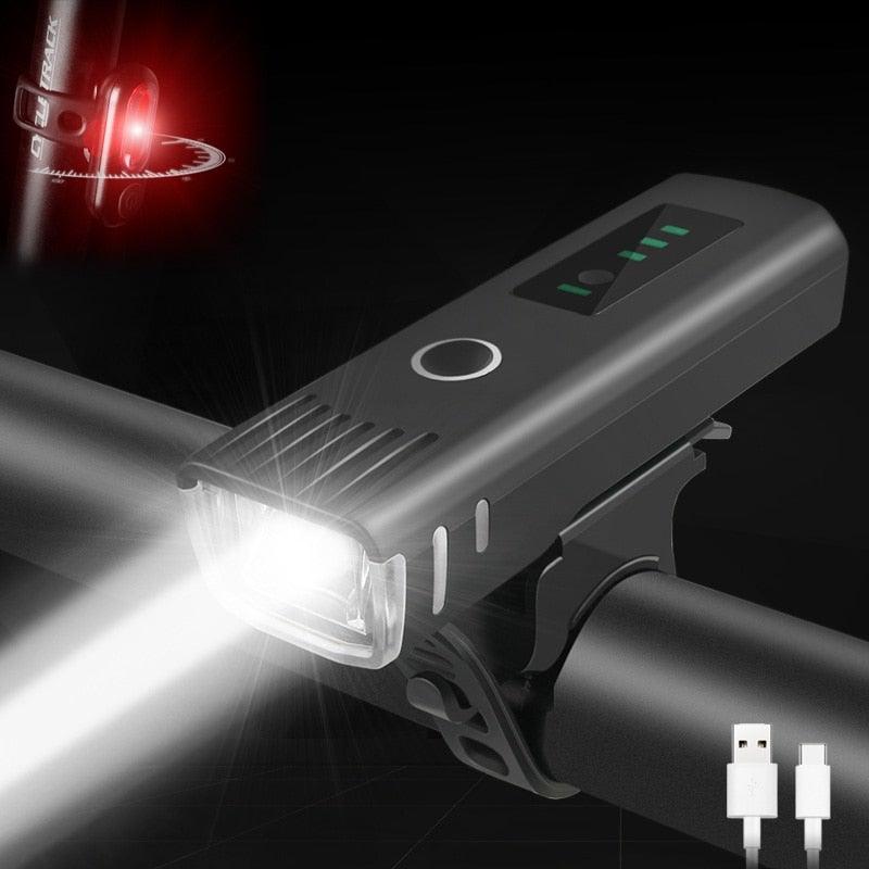 Bike Flashlight For Bicycle Anti-glare Smart Bike Light USB Rechargeable Front Rear Lamp Cycling Headlight Bike Light Set USB Rechargeable Bicycle Front Headlight Taillight 4 Light Modes Led Headlight Stevvex