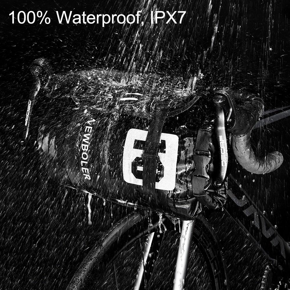 Bike Front Tube Bag Waterproof Bicycle Handlebar Basket Pack Cycling Front Frame Bicycle Accessories Waterproof Handlebar Bags Bike packing Bags Front Packs For Road Bicycles Bike Packing Accessories Stevvex