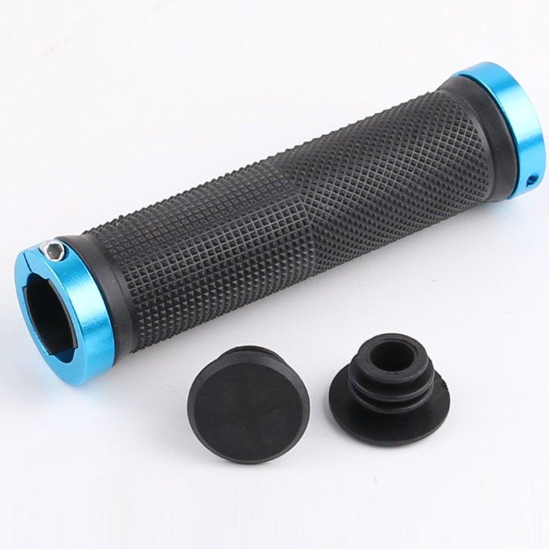 Bike Handlebar Cover Grips Anti-Slip Mountain Road Cycling Bike Bicycle Smooth Soft Rubber Handle Grip Lock Bar Non-Slip-Rubber Bicycle Handle Grip With Aluminum Lock Rubber Comfortable Bike Grips Stevvex