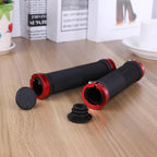 Bike Handlebar Cover Grips Anti-Slip Mountain Road Cycling Bike Bicycle Smooth Soft Rubber Handle Grip Lock Bar Non-Slip-Rubber Bicycle Handle Grip With Aluminum Lock Rubber Comfortable Bike Grips Stevvex