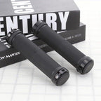 Bike Handlebar Cover Grips Anti-Slip Mountain Road Cycling Bike Bicycle Smooth Soft Rubber Handle Grip Lock Bar Non-Slip-Rubber Bicycle Handle Grip With Aluminum Lock Rubber Comfortable Bike Grips Stevvex