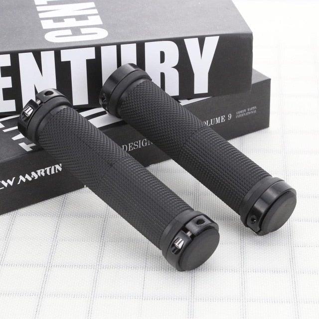 Bike Handlebar Cover Grips Anti-Slip Mountain Road Cycling Bike Bicycle Smooth Soft Rubber Handle Grip Lock Bar Non-Slip-Rubber Bicycle Handle Grip With Aluminum Lock Rubber Comfortable Bike Grips Stevvex