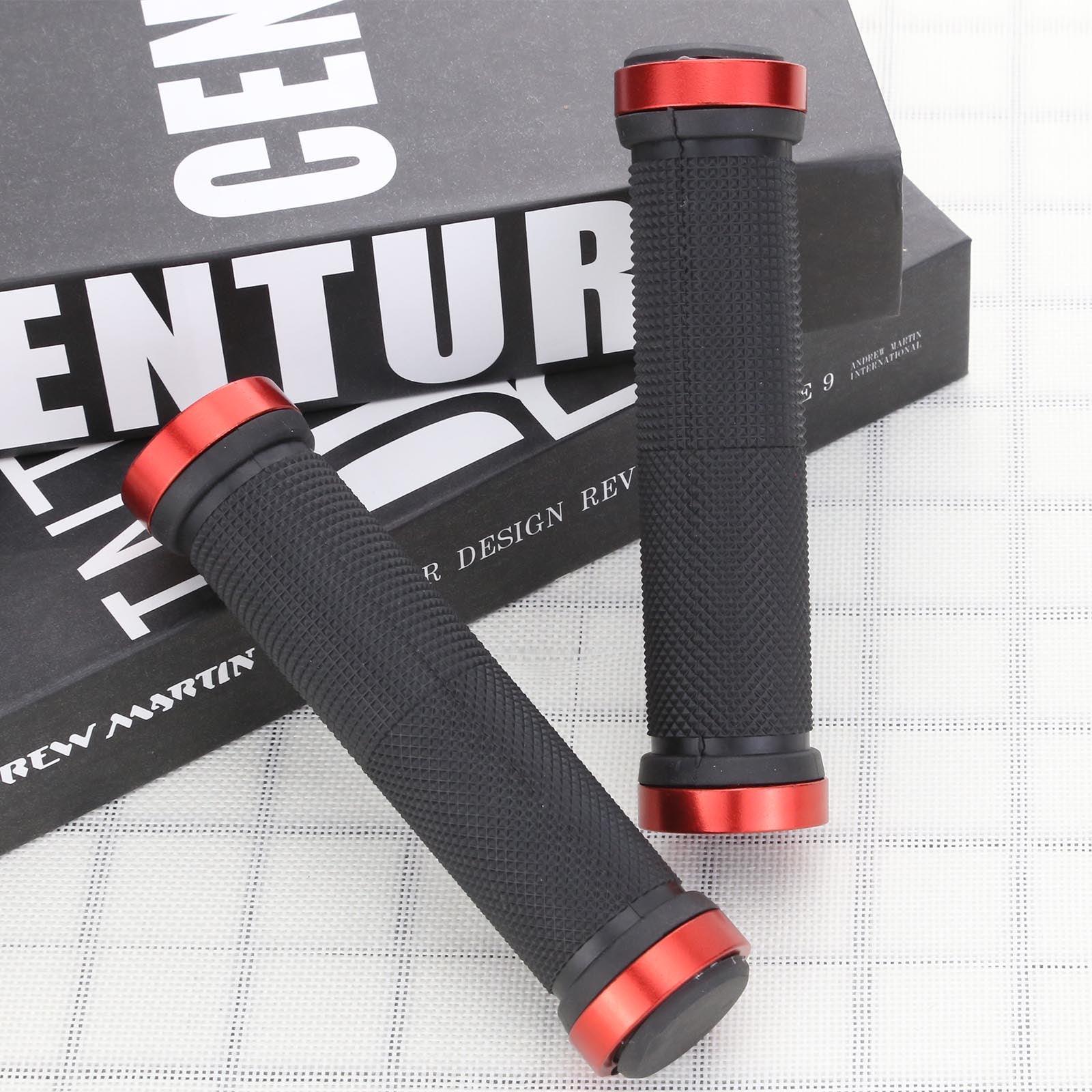 Bike Handlebar Cover Grips Anti-Slip Mountain Road Cycling Bike Bicycle Smooth Soft Rubber Handle Grip Lock Bar Non-Slip-Rubber Bicycle Handle Grip With Aluminum Lock Rubber Comfortable Bike Grips Stevvex