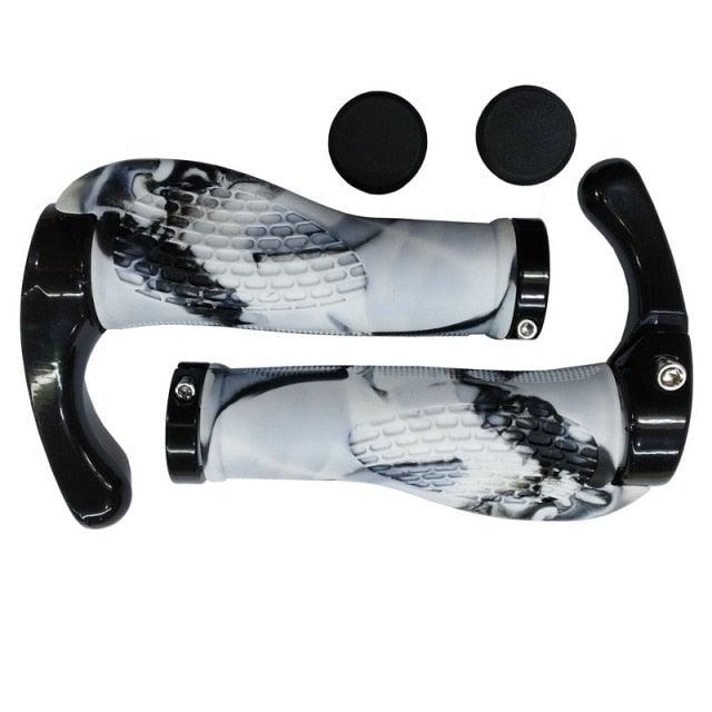 Bike Handlebar Ergonomics Bicycle Grips Bar Ends Plugs Grips Comfortable Bike Handle Grips Ergonomic Bike Grips Shock Absorption Mountain Bike Grips Non-Slip Bicycle Grips Aluminum Alloy Rings For Bicycle Stevvex
