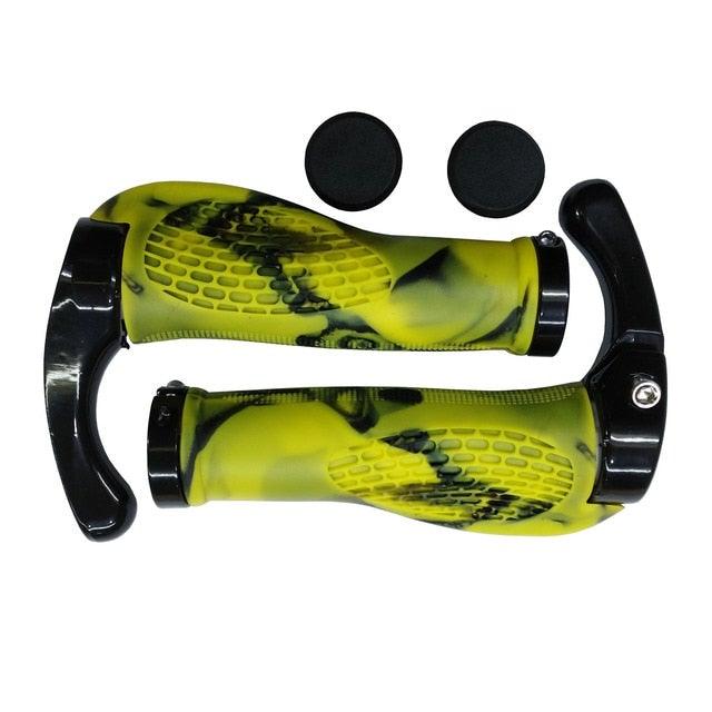 Bike Handlebar Ergonomics Bicycle Grips Bar Ends Plugs Grips Comfortable Bike Handle Grips Ergonomic Bike Grips Shock Absorption Mountain Bike Grips Non-Slip Bicycle Grips Aluminum Alloy Rings For Bicycle Stevvex