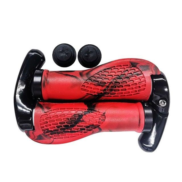 Bike Handlebar Ergonomics Bicycle Grips Bar Ends Plugs Grips Comfortable Bike Handle Grips Ergonomic Bike Grips Shock Absorption Mountain Bike Grips Non-Slip Bicycle Grips Aluminum Alloy Rings For Bicycle Stevvex