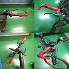 Bike Handlebar Ergonomics Bicycle Grips Bar Ends Plugs Grips Comfortable Bike Handle Grips Ergonomic Bike Grips Shock Absorption Mountain Bike Grips Non-Slip Bicycle Grips Aluminum Alloy Rings For Bicycle Stevvex