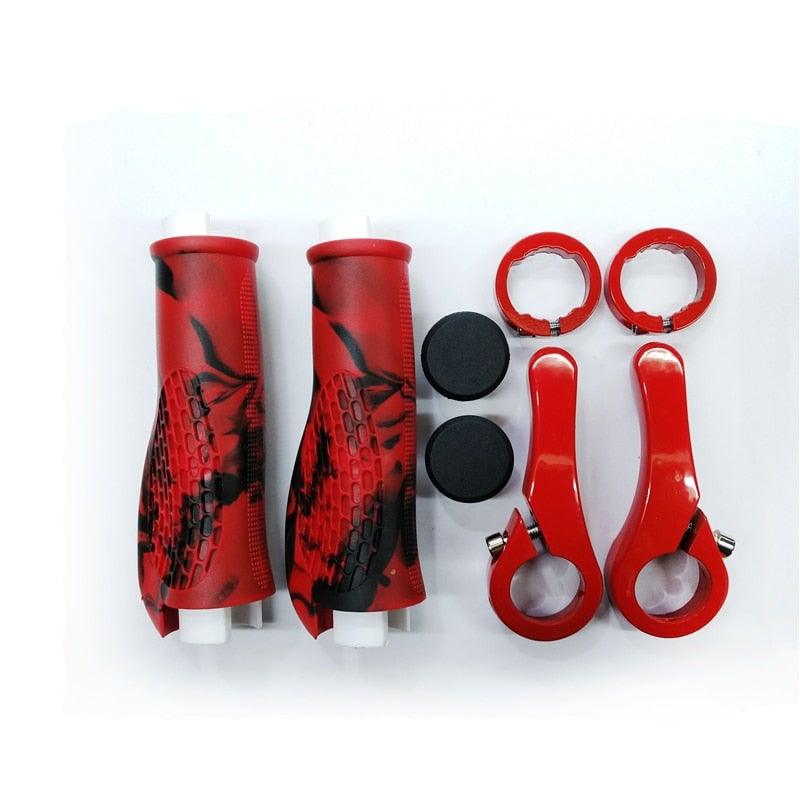 Bike Handlebar Ergonomics Bicycle Grips Bar Ends Plugs Grips Comfortable Bike Handle Grips Ergonomic Bike Grips Shock Absorption Mountain Bike Grips Non-Slip Bicycle Grips Aluminum Alloy Rings For Bicycle Stevvex