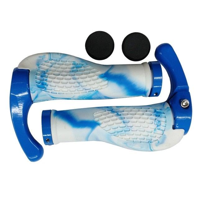 Bike Handlebar Ergonomics Bicycle Grips Bar Ends Plugs Grips Comfortable Bike Handle Grips Ergonomic Bike Grips Shock Absorption Mountain Bike Grips Non-Slip Bicycle Grips Aluminum Alloy Rings For Bicycle Stevvex