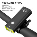 Bike Light Rainproof USB Rechargeable LED 2000mAh MTB Front Lamp Headlight Aluminum Ultralight Flashlight Super Bright Bicycle Front Headlight 5 Light Modes And Large Capacity Battery Stevvex