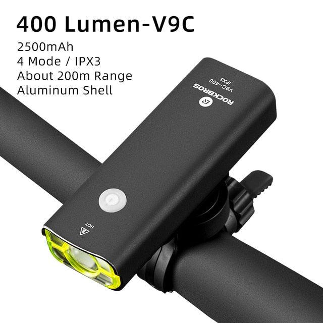 Bike Light Rainproof USB Rechargeable LED 2000mAh MTB Front Lamp Headlight Aluminum Ultralight Flashlight Super Bright Bicycle Front Headlight 5 Light Modes And Large Capacity Battery Stevvex