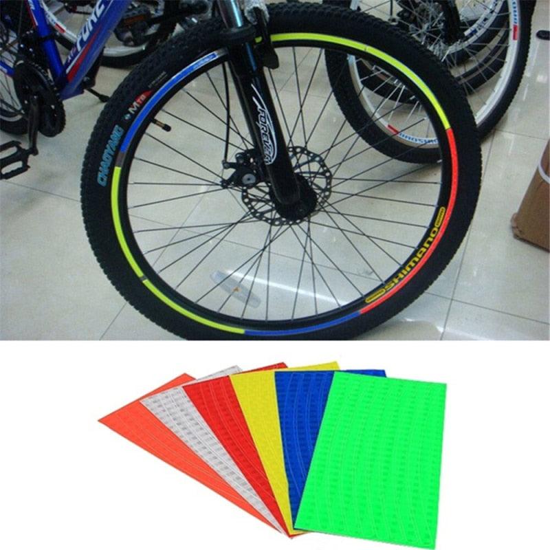 Bike Reflective Stickers Cycling Fluorescent Reflective Tape Bicycle Adhesive Safety Decor Sticker Safety Reflective Warning Stickers Waterproof Outdoor Bicycle Rim Reflector Tape Thin Reflective Sticker Rolls For Bikes Bicycles Stevvex