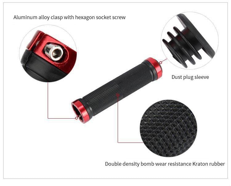 Bike Road Cycling Bicycle Handlebar Cover Grips Soft Rubber Anti-Slip Bike Handle Grip Lock Bar Non-Slip-Rubber Bicycle Handle Grip With Aluminum Lock Bike Grip For Scooter Cruiser Tricycle Wheel Chair Mountain Road Urban Foldable Bike Stevvex