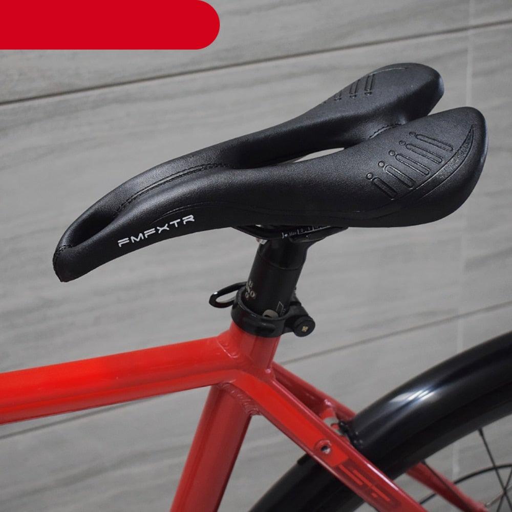Bike Saddle Breathable Mountain Bike Seat PU Leather Bicycle Seat Cushion Sponge Filled Comfortable Cycling Saddle Replacement Soft Padded With Shock Absorbing Waterproof For Mountain Bike Road Bike Stevvex