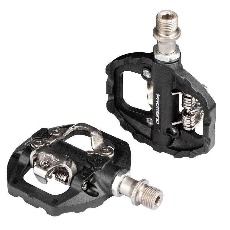 Bike self-locking pedal nylon DU+3 pilin bearing Mountain Clipless Bike bicycle Pedal Cleats pedal bicycle Mountain Bike CNC Die-Cast Aluminum Sealed Pedals With Cleats Dual Platform Clipless Pedals For Mountain Bike Easy Clip In And Out Stevvex
